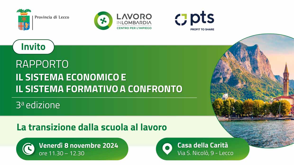 Venerdì 8 novembre alle 11.30 la presentazione del rapporto realizzato dalla Provincia di Lecco.
